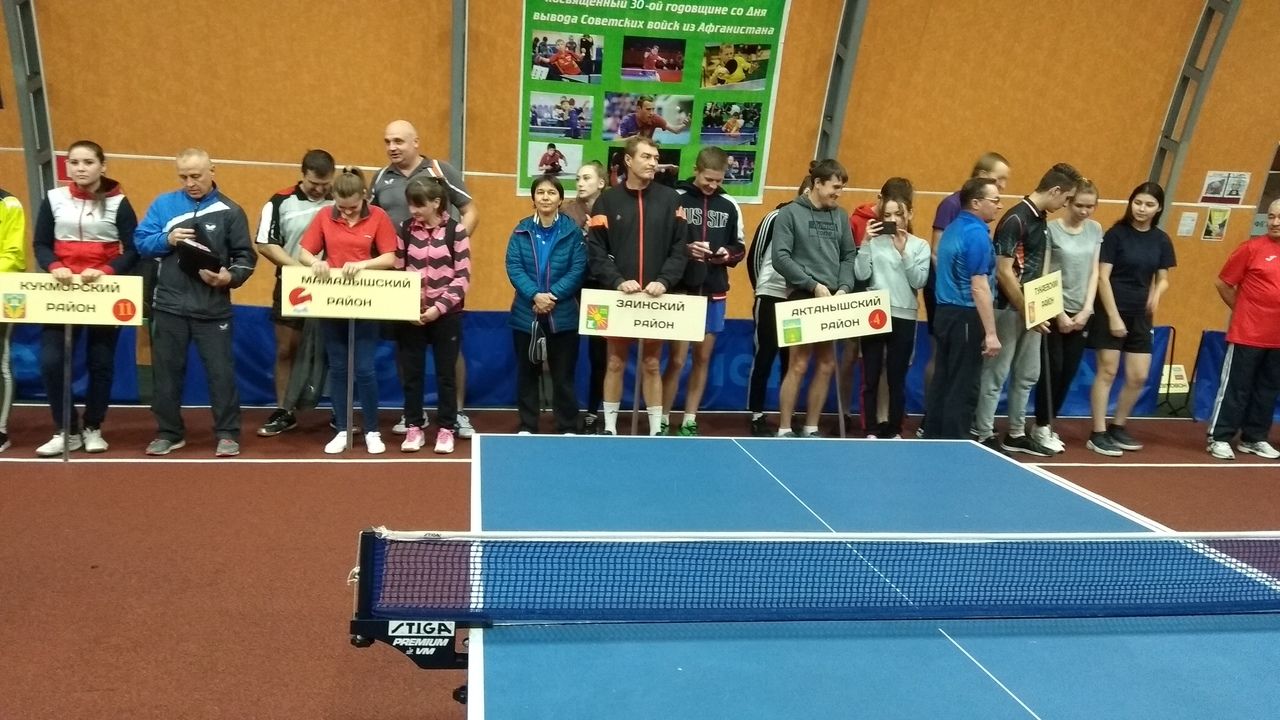 В Мензелинске проходит Чемпионат РТ по настольному теннису среди сельских районов