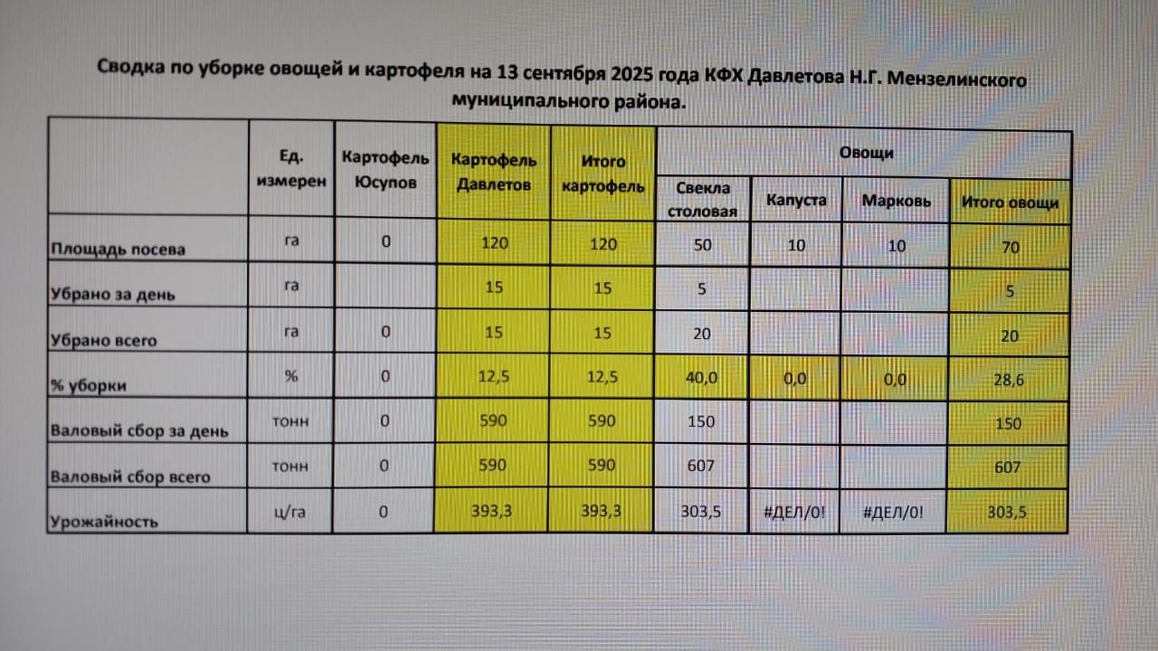 В Мензелинском районе продолжается уборка