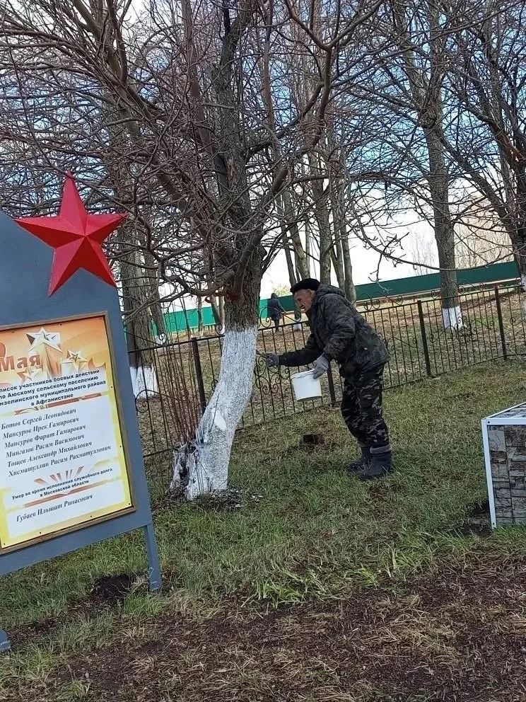 Субботник у памятника героям ВОВ: школьники Аюской школы благоустроили мемориал