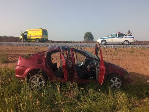 В Мензелинском районе перевернулся автомобиль