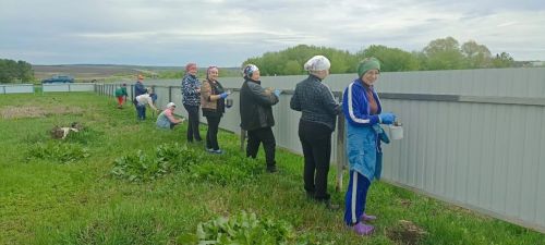 На кладбище деревни Новый Такермен прошел субботник