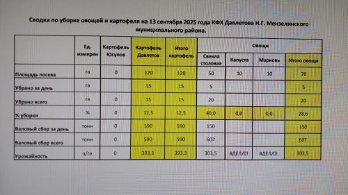 В Мензелинском районе продолжается уборка
