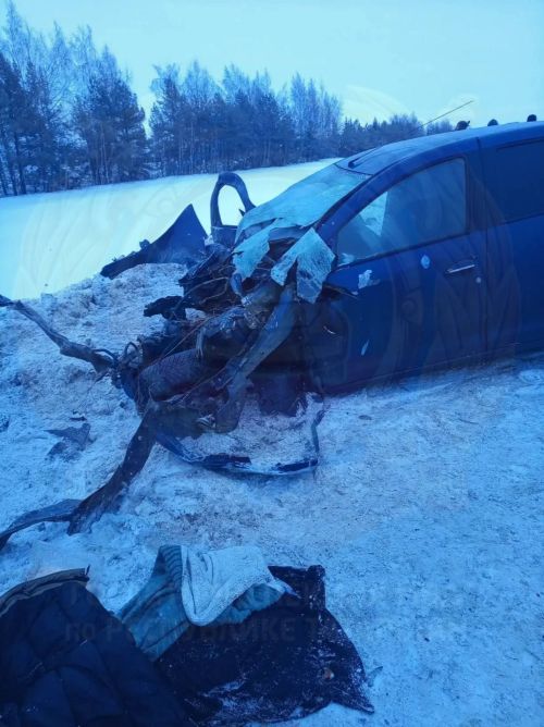 Водитель Renault выехал на встречную полосу и столкнулся с грузовиком