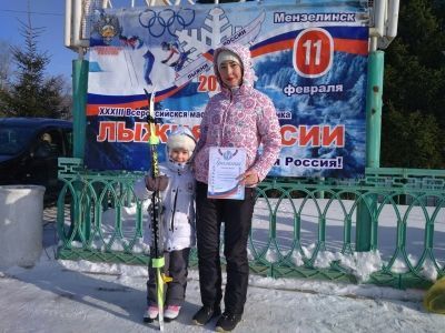Валерия Князева - самая молодая участница "Лыжни Татарстана" в Мензелинске