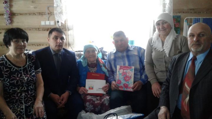 С юбилеем поздравили Марсилию Зарипову, проживающую в деревне Тегермянче