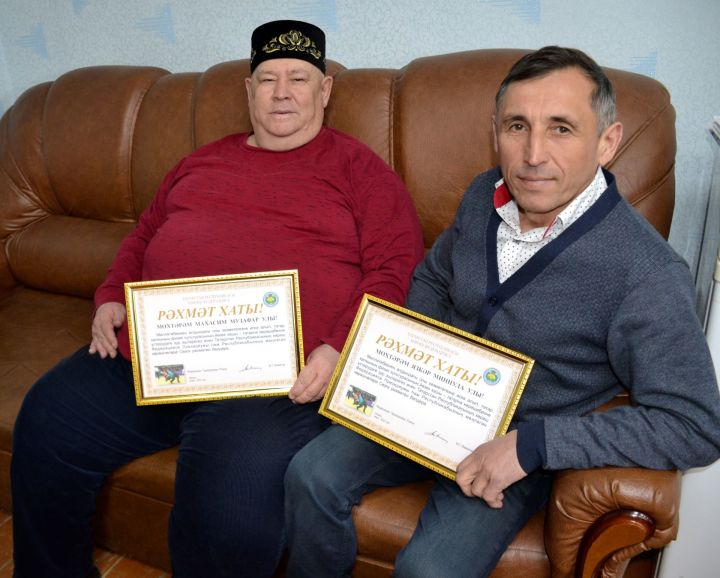 Махасим Валиев и Язкар Бизянов - личности, внесшие большой вклад в развитие татарской борьбы в районе