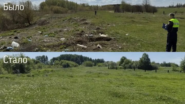 В Мензелинском районе ликвидировали незаконную свалку площадью 1700 квадратных метров