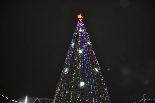 Минзәләдә үзәк чыршы ачылышында иң яхшы Кыш бабайларны һәм Кар кызларын бүләкләделәр һәм еланнар биюен башкардылар