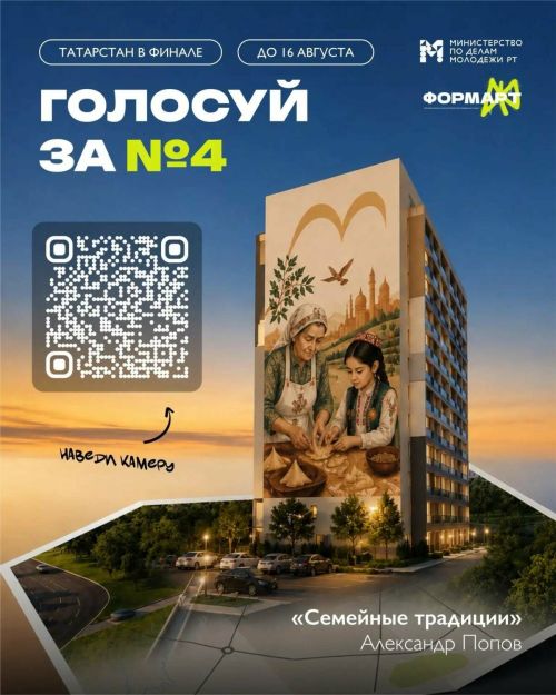 Челнинский мурал с эчпочмаком вышел в финал фестиваля стрит-арта «ФормАРТ»
