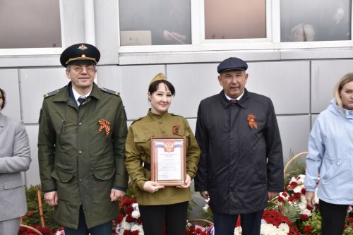 Смотр строевой подготовки  на параде в честь 80-летия Великой Победы и награждение