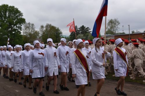 Смотр строевой подготовки  на параде в честь 80-летия Великой Победы и награждение