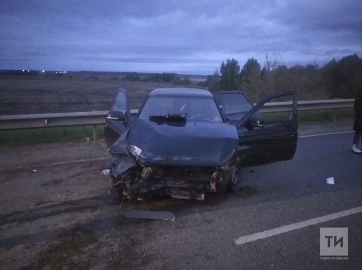 Ночью на трассе в Республике Татарстан автомобиль влетел в отбойники моста, девушка-пассажир погибла