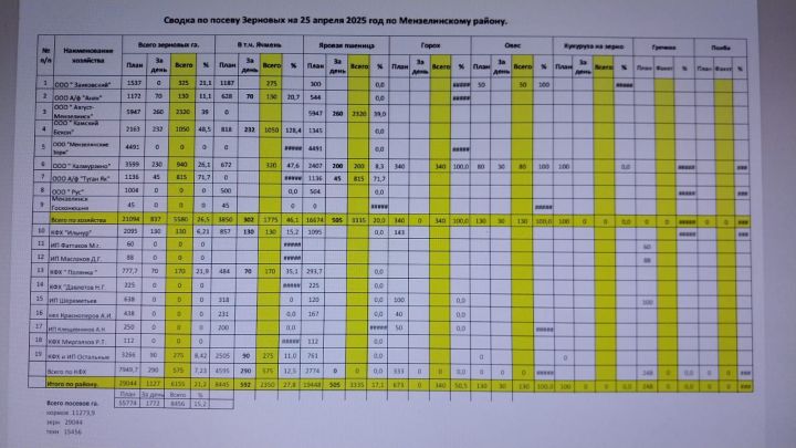Весенне-полевые работы в Мензелинском районе в самом разгаре